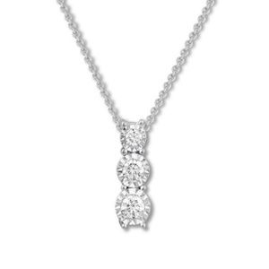 Three stone diamond necklace